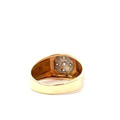 Vintage! Size 10 Diamond Cluster Ring 0.25 Carat T.W. 14K Yellow Gold